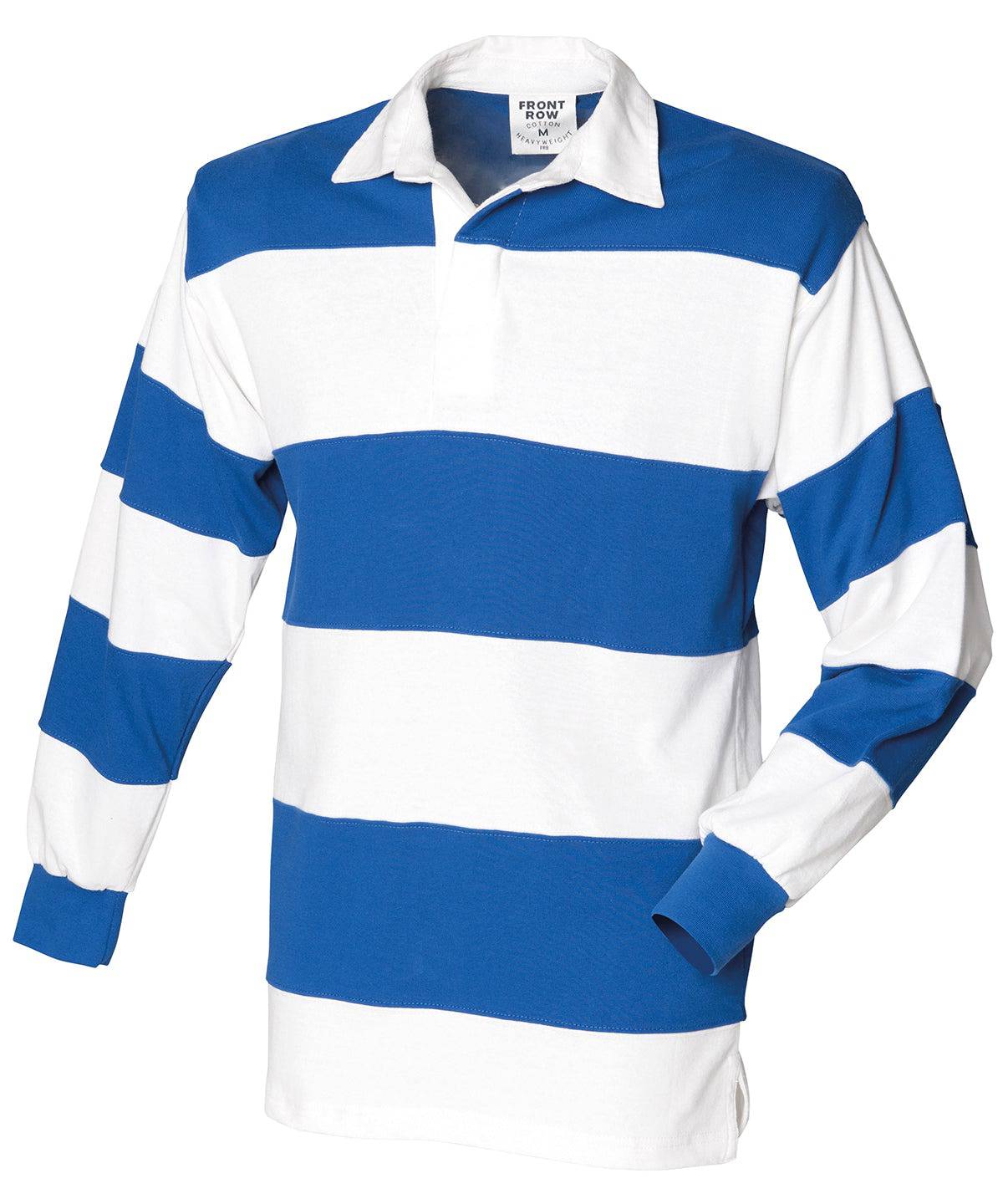 Sewn stripe long sleeve rugby shirt