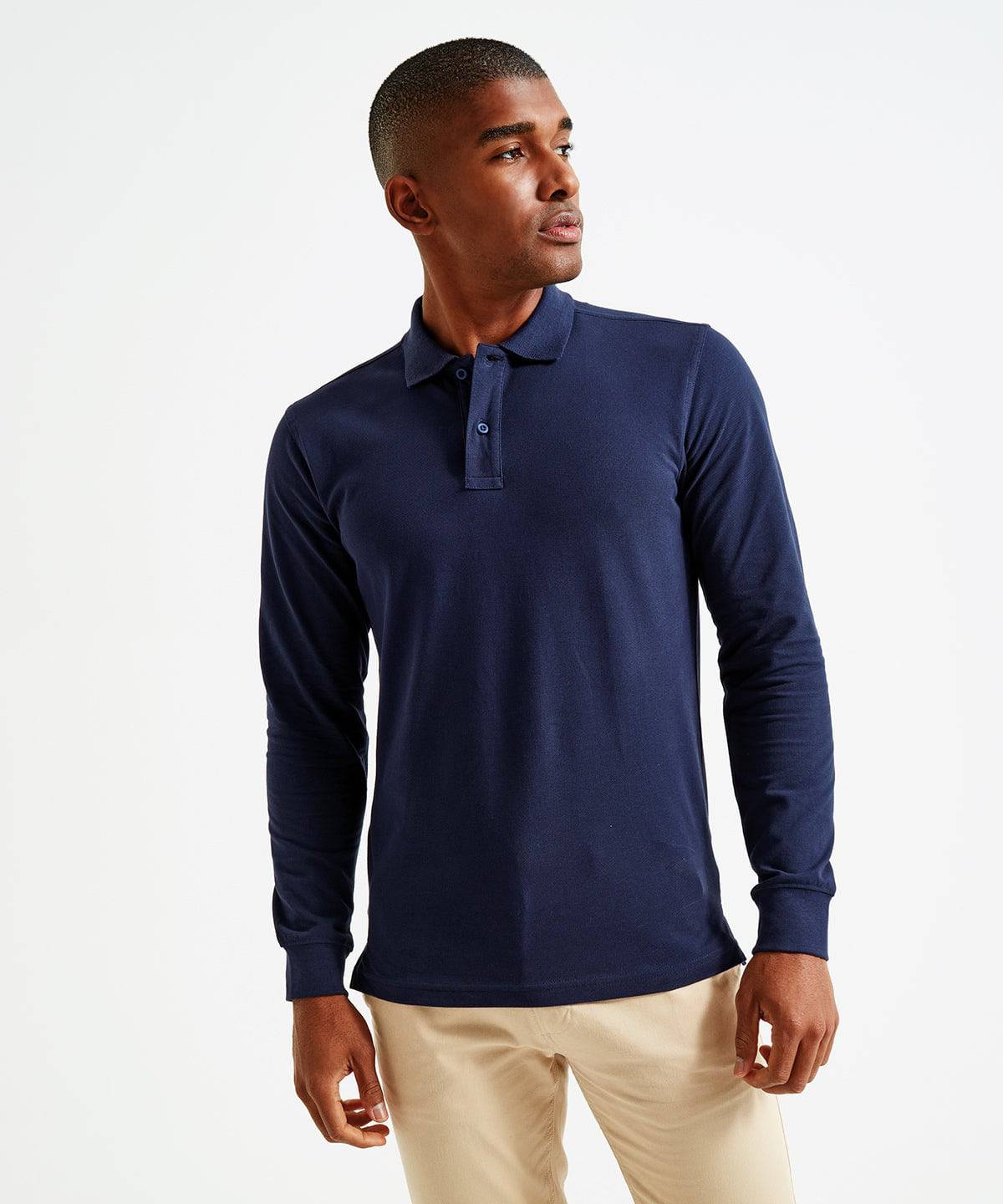 Men's classic fit long sleeved polo