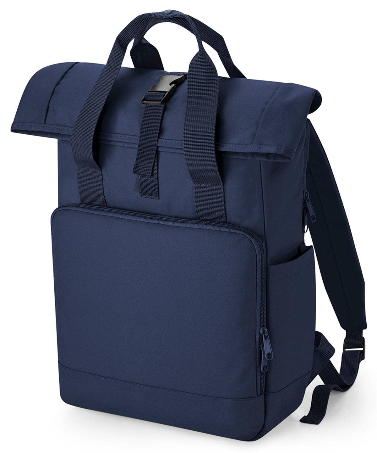 Recycled twin handle roll-top laptop backpack