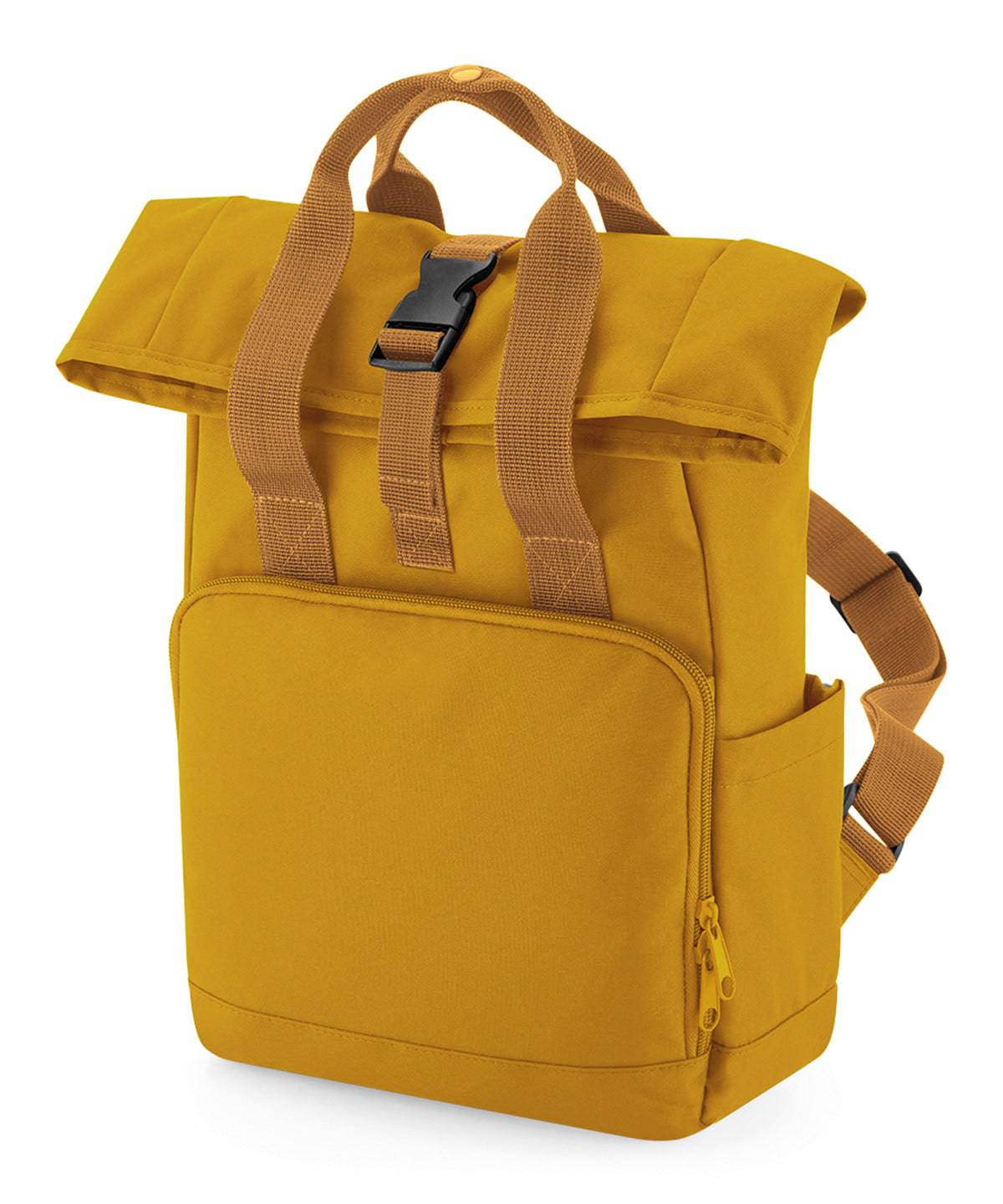 Recycled mini twin handle roll-top backpack