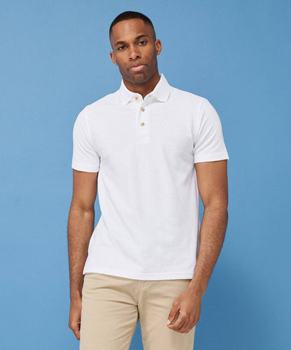 Classic cotton piqué polo with stand-up collar