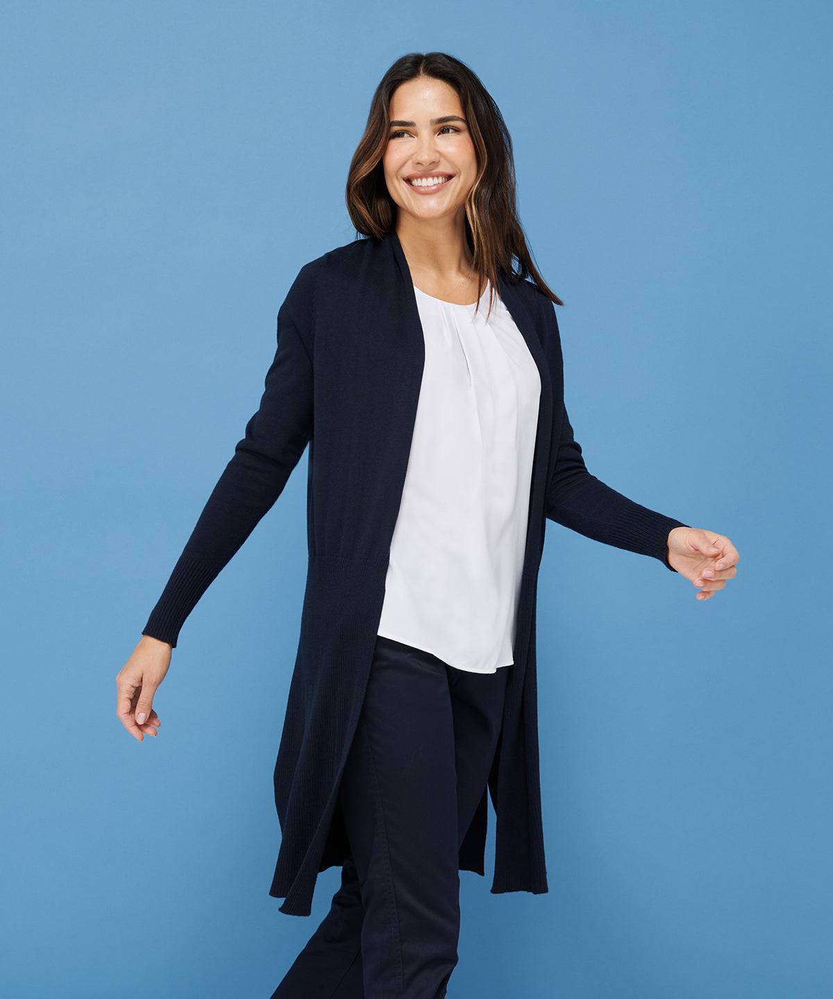 Women's longline open cardigan